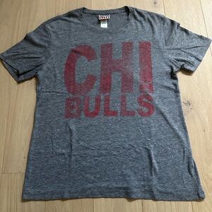 Junk Food Clothing Gray and Red Chicago Bulls Tee